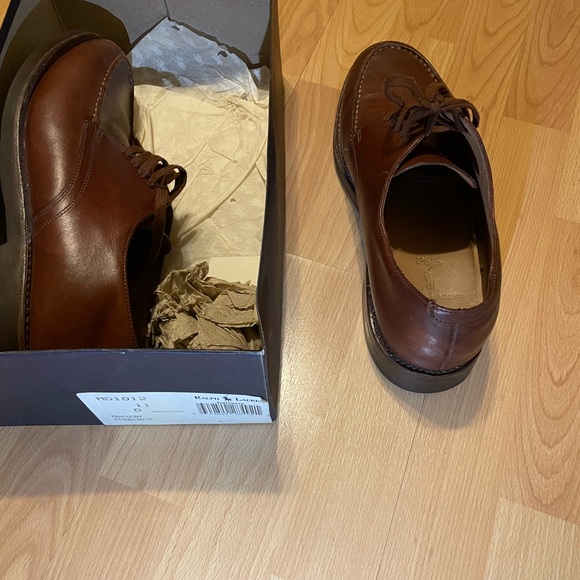 Ralph Lauren Chestnut Leather Oxfords - Picture 1 of 4